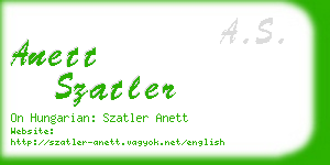 anett szatler business card